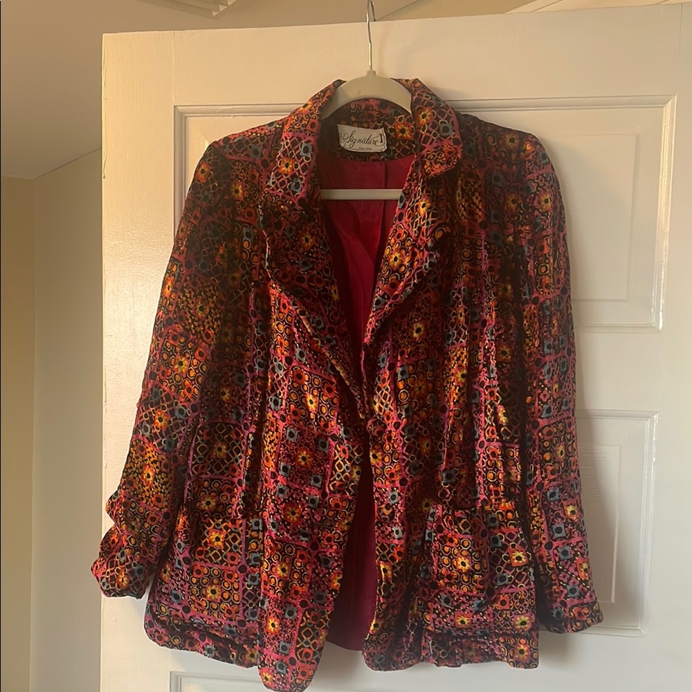 Vintage Colorful velvet chenille Women's blazer